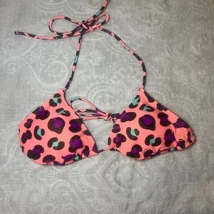Junior size small OP bikini top leopard print NWOT